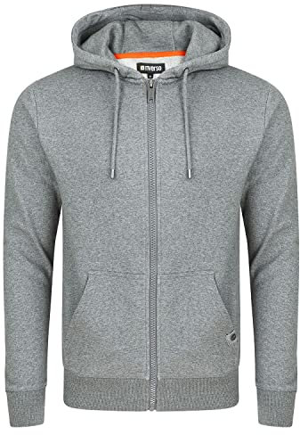 riverso Herren Kapuzenjacke RIVNils Sweatjacke Sweatshirt Kapuzenpullover Hoodie Kapuze Reißverschluss Basic Einfarbig Baumwolle Grau 3XL, Größe:3XL, Farbe:Grey Melange Standard 2 (23300)
