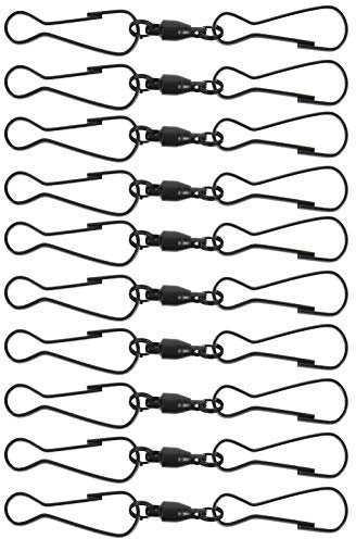 DOITOOL 10 drehbare Doppel-Clip-Haken, Edelstahl, Windspiel, Windspiel, Windspiel, Drehhaken, Haken für Windsäcke, Pflanzen, Blumen