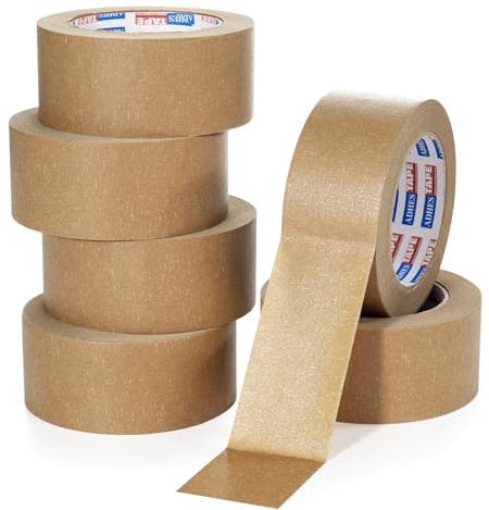 ADHES Ruban adhésif d'emballage en eco papier kraft bande de colis pour boîte carton demenagement,50mm x 40m,brun