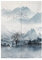 Hiseng Japonais Noren De Rideau de Porte Diviseur Tapisserie Fenêtre Rideaux Panneau, Tenture Décoration pour Chambre à Coucher Cuisine Restaurant Embrasure (Lac des saules,75x150cm)