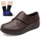 Men's Edema Leather Shoes Orthopedic Diabetic Shoes Adjustable Air Cushion Walking Shoes Elderly Arthritis Edema Swollen Slippers Foot and Heel Pain Relief Shoes,Brown,40.5EU