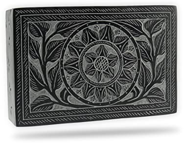 Budawi® Schatulle aus Speckstein Motiv Sonne, Baum, Blume Schmuckschatulle (Sun)