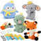 Easusy Tier-Häkelset, 4 Muster Häkelset inklusive Häkelnadel, Garnkugeln, Nadeln, Anleitung, Zubehör-Set Starter für Anfänger und Profis, Pinguin, Dinosauria, Fuchs, Elefant