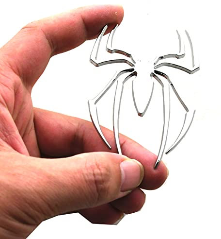 Spider Emblem 3D Logo Metall Spider Badge Auto Aufkleber Ersatz für Can Am Spyder, Universal Fahrzeug, LKW, Motorrad, SUV (Chrom)