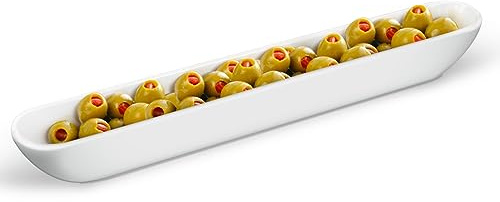 Kevenal Vassoio per olive, piatto lungo e stretto, 33 cm, per salumi, formaggi e antipasti