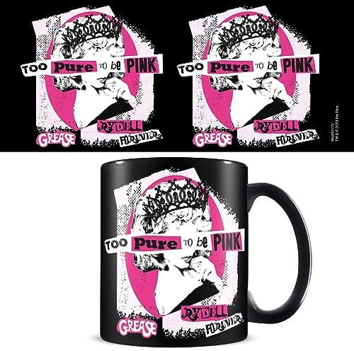 Pyramid International Grease Mug (Too Pure to be Pink Design) 11oz Ceramic Coffee Mug, Mugs for Women and Mugs for Men - Official Merchandise