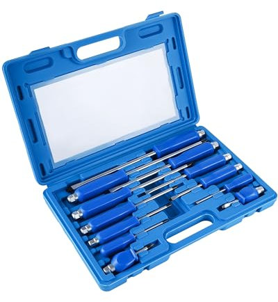Lichamp 12-Piece Screw Driver Set Heavy Duty, Go-Thru Magnetic Screwdriver Set Kit with High Torque 6 Phillips & 6 Flat Head Tips
