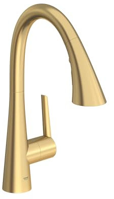 Grohe 30368GN2 Grohe Zedra Pull-Down Kitchen Faucet, Triple Spray, 1.75 GPM, Brushed Gold