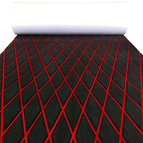 KXKZREN EVA Foam Boat Flooring Decking Sheet 6mm Thick 74.8x27.6 Diamond Anti-slip Marine Flooring Mat Self Adhesive Deck Floor for Bass Boat Yacht Motorboat RV Cooler Tops