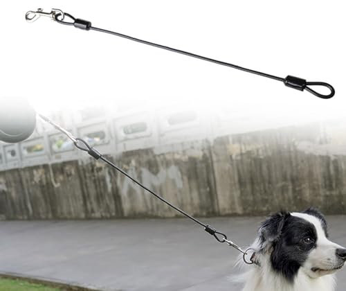 Wasserdicht Nicht Kaubar Hundeleine Kette Aus Metall 48 Cm/19 Zoll Hundekette Leine Bissfest Hundeleine Chew Proof Tie-Out Leinen Für Hunde Für Hunde, Für Kleine, Mittlere, Große (Schwarz)