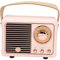 Naroote Retro-Bluetooth-Lautsprecher, Retro-Lautsprecher, Tragbarer Retro-Bluetooth 5.0-Lautsprecher mit HiFi-Stereo-Sound, Leichter Lautsprecher Im Vintage-Stil für den Heim- oder (Pinks)