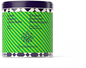 Symbeeosis Infusión de bálsamo de limón orgánico griego, ayuda antiestrés, mejora el estado de ánimo, promotor del sueño reparador, bebida de hierbas orgánicas con fragancia cítrica fresca,