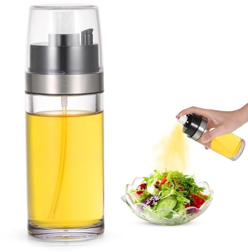 SIWOKJJO 2 in 1 Oil Dispenser and Sprayer, Olive Oil Spray Bottle, Spray for Cooking Oil Dispenser, 150ML Olive Oil Adjustable Sprayer for Salad Baking BBQ Kitchen Cooking Gadgets