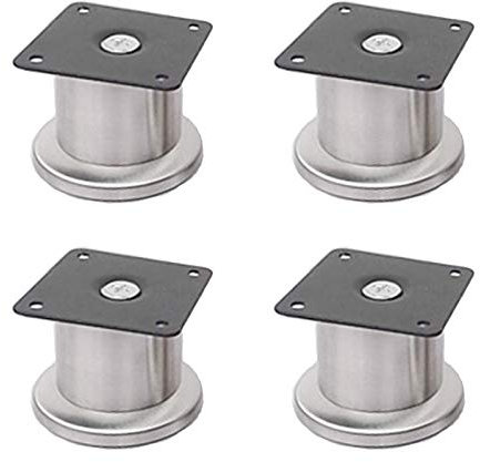 JDSHFEN Metallmöbelbeine Edelstahl Küchenfüße Runde Möbel Stützbeine Schrank Schreibtisch Tischbeine Ersatz Sofa Tisch Schränke Regale Füße, 4 Stück/73 cm/28,7 Zoll
