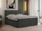 MKS MEBLE Boxspringbett 180x200 mit Bettkästen, Bett 180x200 mit Matratze und Topper, Polsterbett 180x200 mit Bettkasten und Matratze - PERA - Dunkelgrau Strukture - H4