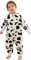 Schlafsack mit Füßen Baby Schlafanzug, Warm Flannel Winterschlafsack Strampler, Winter Schlummersack mit Beinen Ärmeln Pyjamas Kinder Schlafoverall Mädchen Junge Kuh 130 5-6 Jahre