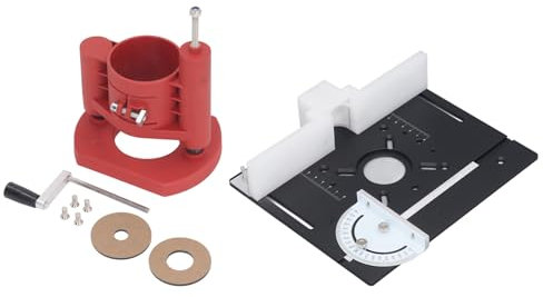 Brilluxa Router Lift Base Router-Hebesystem-Kit mit Oberfräsen-Tischsägen-Einsatz-Grundplatte für präzise Holzbearbeitung, Fräsen und Trimmen