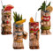 Vinbcorw Lot de 4 Tasses à Cocktail Tiki – Tasse givrée Exotique avec 4 pailles, Tiki Party Creative Cocktail Glass Drinks Bar Drinkware Premium Tropical Exotic Cute Barware,A5