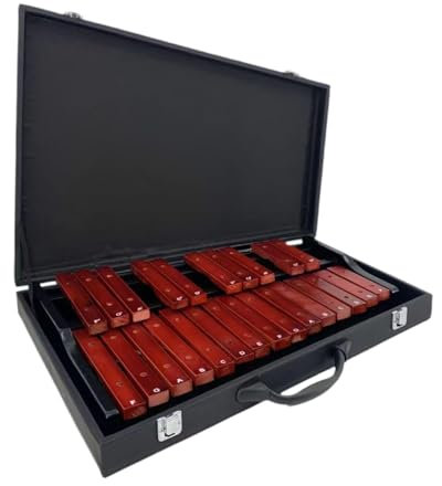 Perfeclan Xylophon mit 25 Tönen, Montessori-Holz, Feinmotorik-Schlaginstrument, Xylophon für Kinder, für Auftritte zu Hause oder draußen, Nachahmung mit Etui