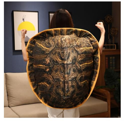 TOPLITHE Giant Wearable Turtle Shell Pillow, Turtle Shell Stuffed Sea Animals Plushie Tortoise Wearable Costume Gifts For Kids Adults(Brown)