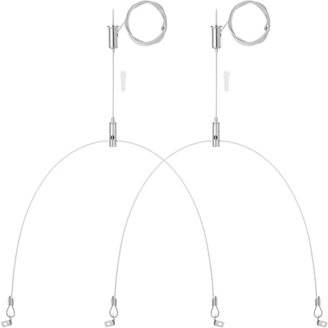 PATIKIL Kit de Câble de suspendu Légère, 1,5m/4,9Ft 1 Ensemble Kit de Câble de suspendu Réglable pour Plafond pour Panneau Lumineux Led, Lumière de Magasin, Éclairage d'Aquarium