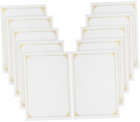 Sewroro 10St Urkundenpapier Akademisches Zeugnis Leistungszertifikat Zertifikat Innenpapier Schulzeugnis Papier Goldpapier druckerpapier Blanko Diplomzeugnis Zertifikatsdruckpapier Golden
