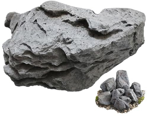 Lawnrden Faux Roches, Roches artificielles, Couverture de Rock Paysagiste réaliste, Mousse de Mousse PU Suspendue rochers décoratifs avec Corde pour Jardin de Jardin Accessoires, extérieur / style2