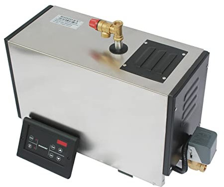Saunaofen 6kW Kommerzieller selbstverlängerter Dampfgenerator Duschsystem Edelstahl Dampf-Dampf-Sauna-Badegenerator mit Auto-Descaling-Gerät Genießen Sie Saunaerlebnisse