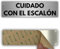 LEIASA | Señal Adhesiva Cuidado con el Escalón - 5x18 cm - Grosor 0.8 mm - Aluminio - Rótulo Advertencia Escalón - Signo Atención Desnivel - Cartel Adhesivo 3M - Precaución Escalón