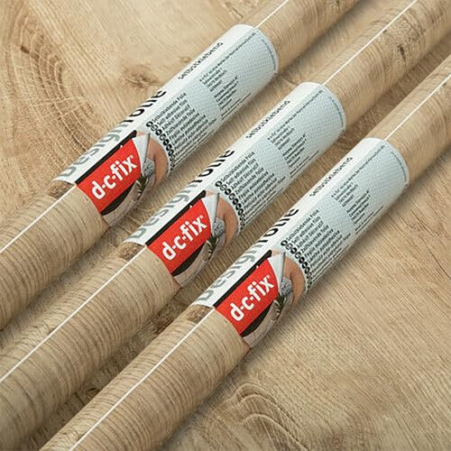 3 Rolls Vinyl Warehouse 90cm x 2.1m d-c-fix Ribbeck Oak Wood Sticky Back Vinyl Furniture Wrap 5386