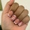 CharmBurst 24PCS Ongles Carrés Press On, Ongles Artificiels aux Fleurs Épanouies Créatives, Ongles à Coller, Faux Ongles Courts, Embouts d'Ongles Artificiels