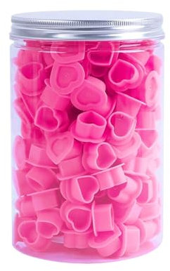200Pcs Heart Ink Caps with Base Silicone Disposable Pots Tattoo Pigment Cup for Tattooing Supplies