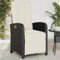 Emmtore Gartensessel,Gartenstuhl mit Fußteil,Garten Liegestuhl mit Verstellbarer Rückenlehne Fußstütze,Sessel Relaxsessel Gartenmöbel,Poly Rattan Gartensessel,Schwarz und Creme,1 PZ
