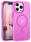 Telaso Cover per iPhone 16 Pro, Compatibile con MagSafe, Custodia Traslucida Opaca Posteriore, Protettiva Sottile Antiurto Anti-impronta Resistente ai Graffi Cellulare Case, Rosa Fucsia