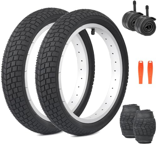 ZUKKA Pack de 2 neumáticos Plegables para Bicicleta Infantil de 12/14/16 Pulgadas, 12/14/16 x 2,125 cm, Cubierta Compatible para Bicicletas de Carretera, Bicicletas de Ciudad, BMX,MTB, Bicicleta