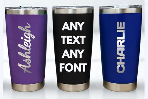 Personalised Travel Mug 500ml – Custom Engraved Stainless Steel Tumbler, Insulated Coffee Cup Gift for Him or Her, Teacher Gift, Sports Team Mug (Black)