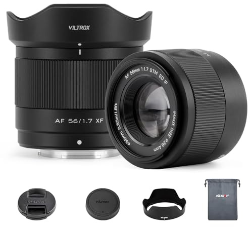 VILTROX 56 mm F1.7 Objectifs Autofocus APS-C pour Appareils Photo à Monture Fuji X Objectif Standard à Grande Ouverture Compatible avec Les Appareils Fuji X-T5,X-T4,X-T30 II,X-S10,X-T200,X-T30,X-H1