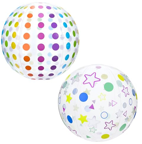 SYNCFUN 2 Stück Wasserball aufblasbar,Strandball, Wasserball Kinder und Erwachsene Sommer-Pool-Party-Spielzeug