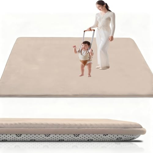 RxueSug Krabbelmatte Baby 200 x 400 cm, Spielmatte Kinder Spieldecke, Baby Spielmatte, Kinderteppich, Spielteppich, Bodenmatte Kinder Dicke 2 cm, rutschfest Seiten für drinnen und draußen