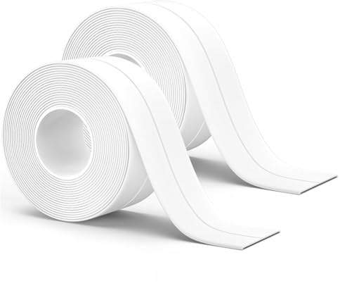 MKEAWWU Nastro Sigillante Impermeabile Autoadesivo, Striscia Di Tenuta Per Vasca Da Bagno E Cucina, Bianco, Lunghezza 3,2M, Larghezza 22Mm, 2 Rotoli
