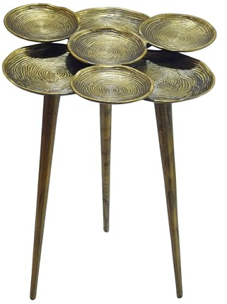 Wohnling Beistelltisch Aluminium 46cm Gold - Couchtisch klein rund - Sofatisch modern - Wohnzimmertisch Metall - Design Tisch Ablagetisch Handmade