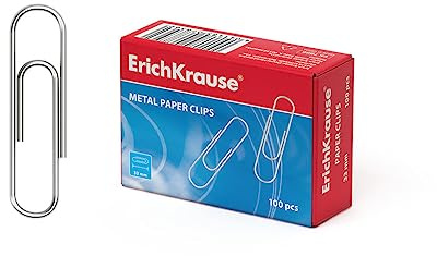 Büroklammern 33mm 100 Stück - rostfrei & kratzfrei - verzinkte Metall Papierklammern - extra starke Metallklammern Briefklammern für Büro Silber