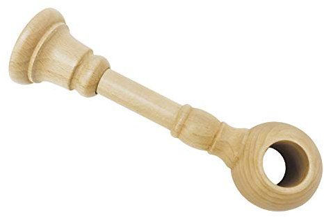 Gardinia Träger für Gardinenstangen mit Ø 25 mm, 1-läufig, Geschlossen, Serie Country, Länge 17 cm, Holz, Buche