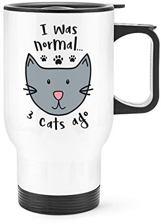 I was Normal 3 Cats Ago Travel Mug Cup with Handle