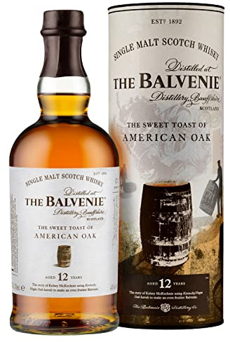 THE BALVENIE 12 Jahre Sweet Toast of American Oak – Single Malt Scotch Whisky – Süß, weich & fruchtig mit Vanille- und Karamellnoten – 43% vol. – 0,7 l