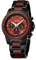 CZOKA Armbanduhr, analog, Quarz, 100% Sandalwood/Ebony/Zebra Wood/Japanisches Quarzwerk, verstellbare Armbanduhr aus Holz, mit Geschenkbox & Werkzeug, Hintergrundbeleuchtung, wasserdicht, Red Sandal