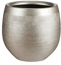 MICA Decorations Douro Pot de Fleurs Terre cuit Rond doré 20 x Ø 23 cm - Pot de Plante Extra Large