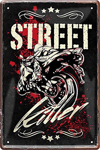 schilderkreis24 - Blechschilder Motorrad Motiv: “Street” Deko Schild für Biking Fans Geschenkidee 20x30 cm