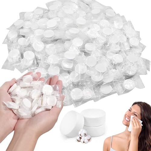 Jrancc Komprimiertes Handtuch 100 Stücke Mini-Handtuch 20 x 25 cm für Restaurant Reise Camping Haus Hotel Komprimiertes Towel Tablets Gesicht Toweling