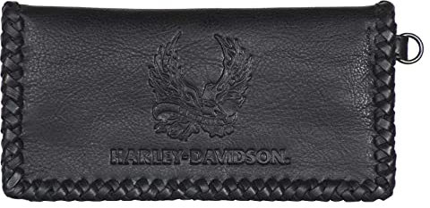 Harley-Davidson Herren Ride Free Trucker Geldbörse aus Leder mit RFID-Schutz, Schwarz, Schwarz, 6.5 x 3